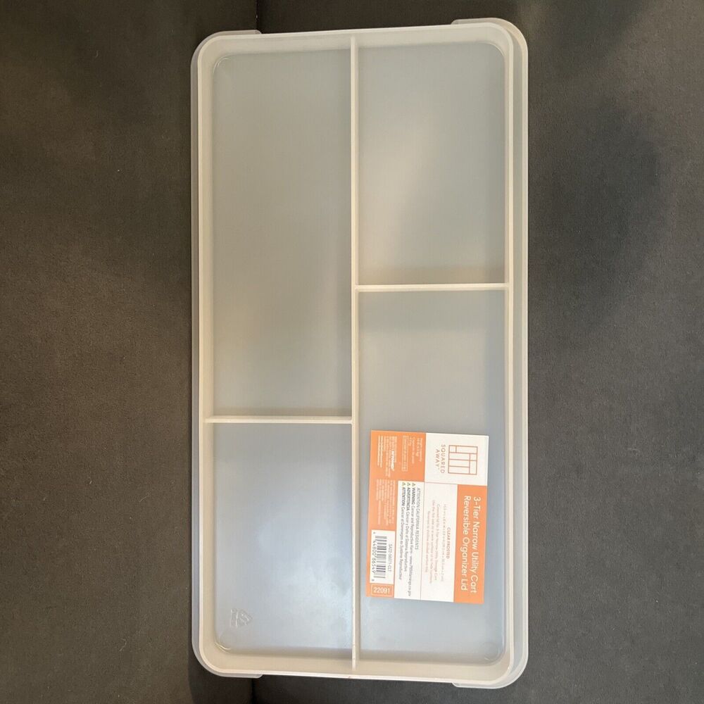Narrow Utility cart  reversible organizer lid